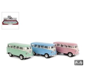 Doos 12 Stuks Assortie Volkswagen T1 Pastel Schaal 1:64