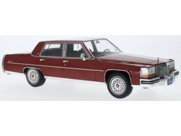 Cadillac Fleetwood Brougham 1982 Rood Schaal 1:18